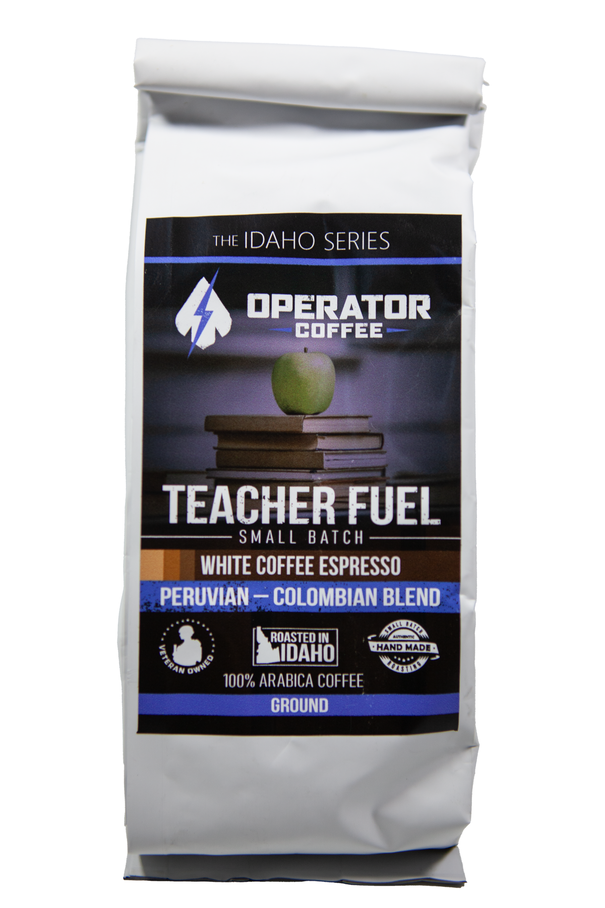 Teacher Fuel white coffee espresso bag alternate view — Operator Coffee