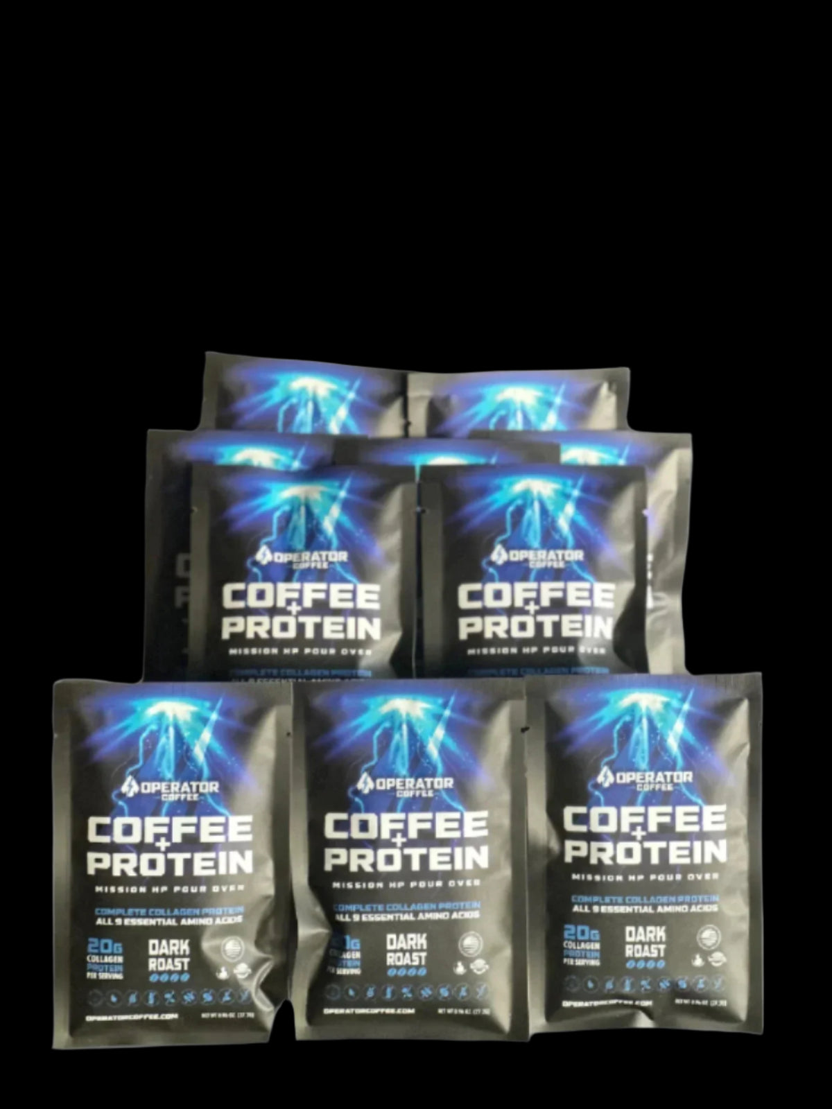 Mission HP dark roast Sumatran protein pour-over coffee 10-pack alternate view — Operator Coffee