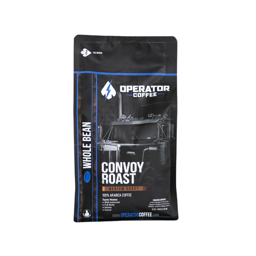 Convoy Roast medium roast coffee bag front view — Operator Coffee
