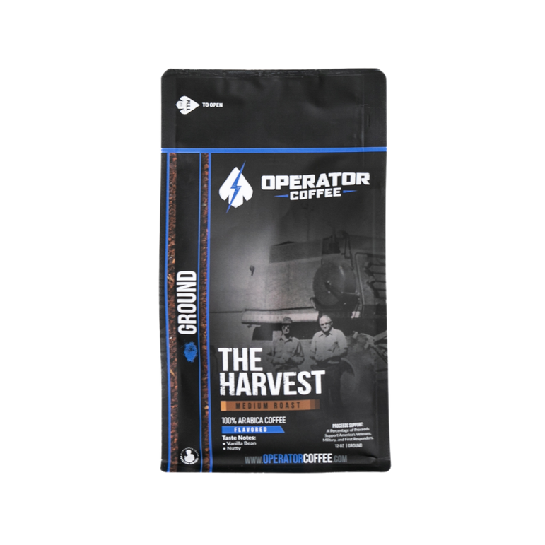 front label ground the harvest operator coffee 