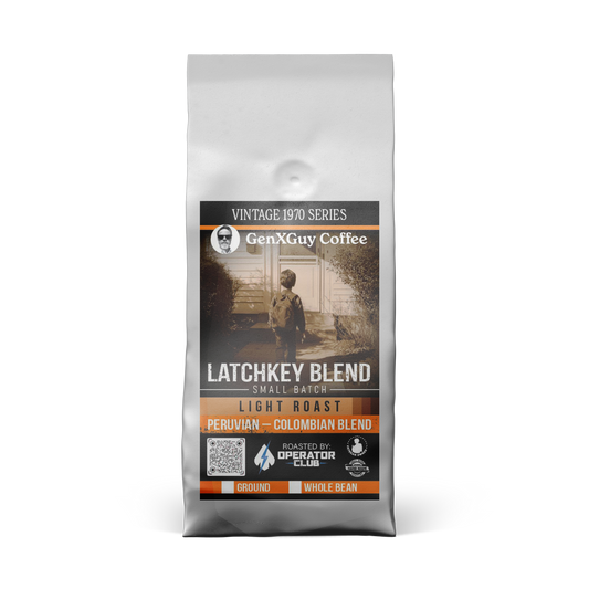 Latchkey Blend light roast coffee bag front view — Operator Coffee