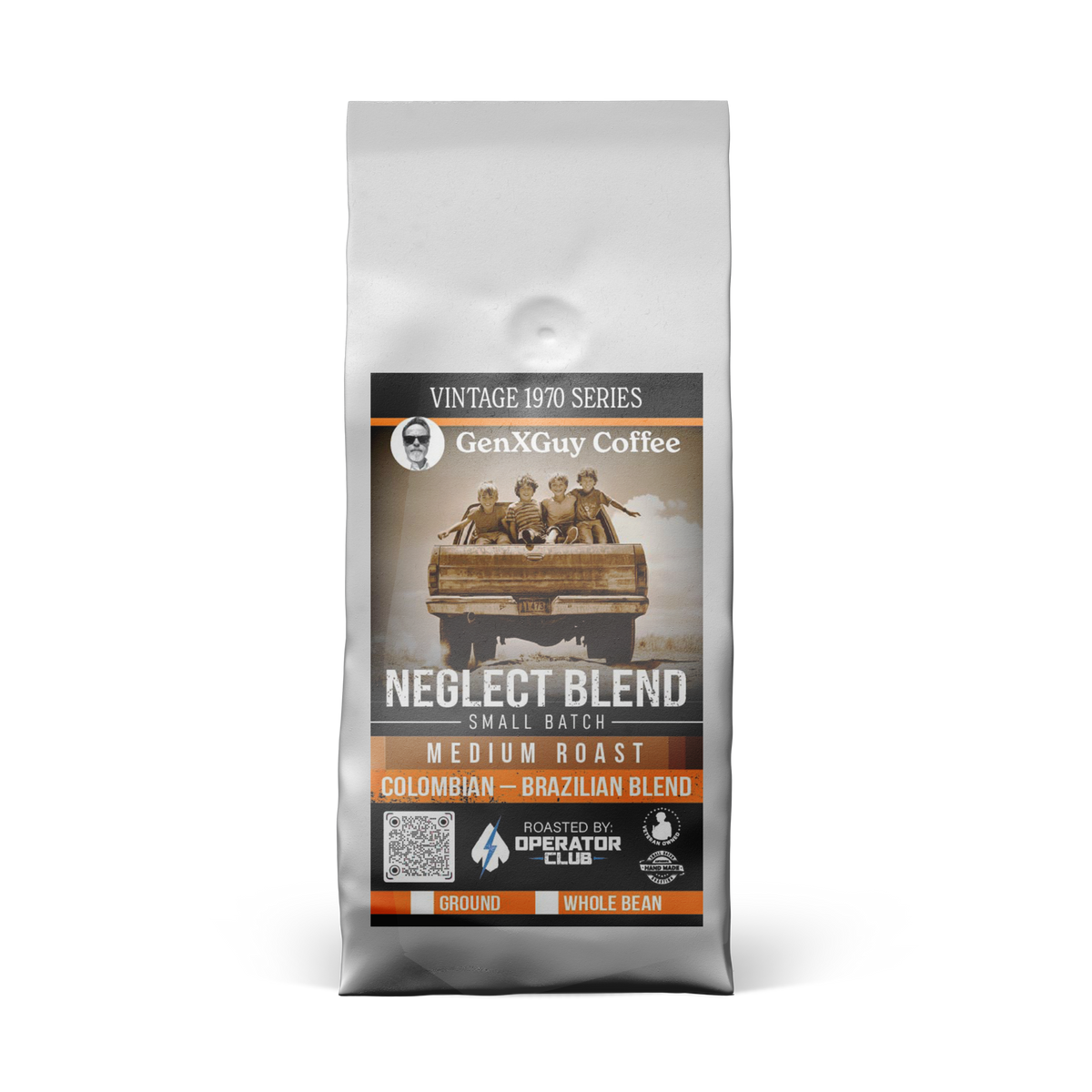 Neglect Blend medium roast coffee bag front view — Operator Coffee