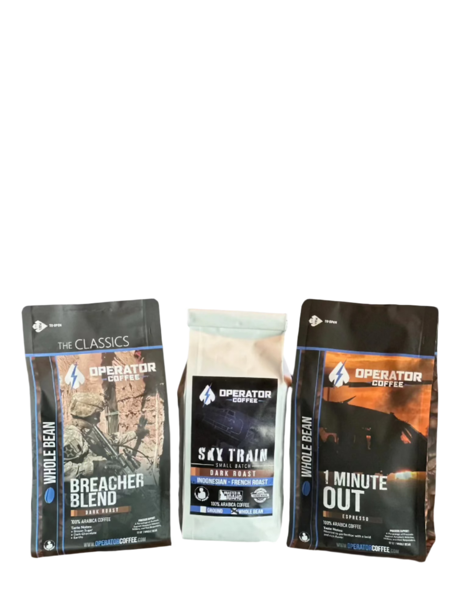 Dark Roast Trio coffee bundle alternate view — Operator Coffee