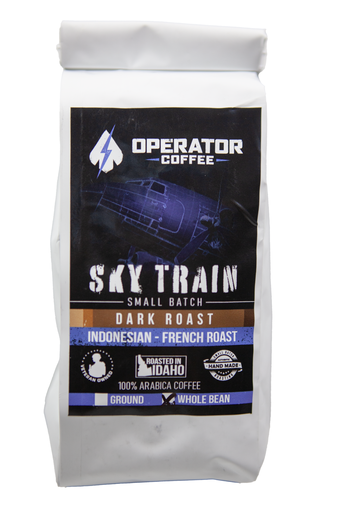 SkyTrain Indonesian French roast espresso coffee bag alternate view — Operator Coffee