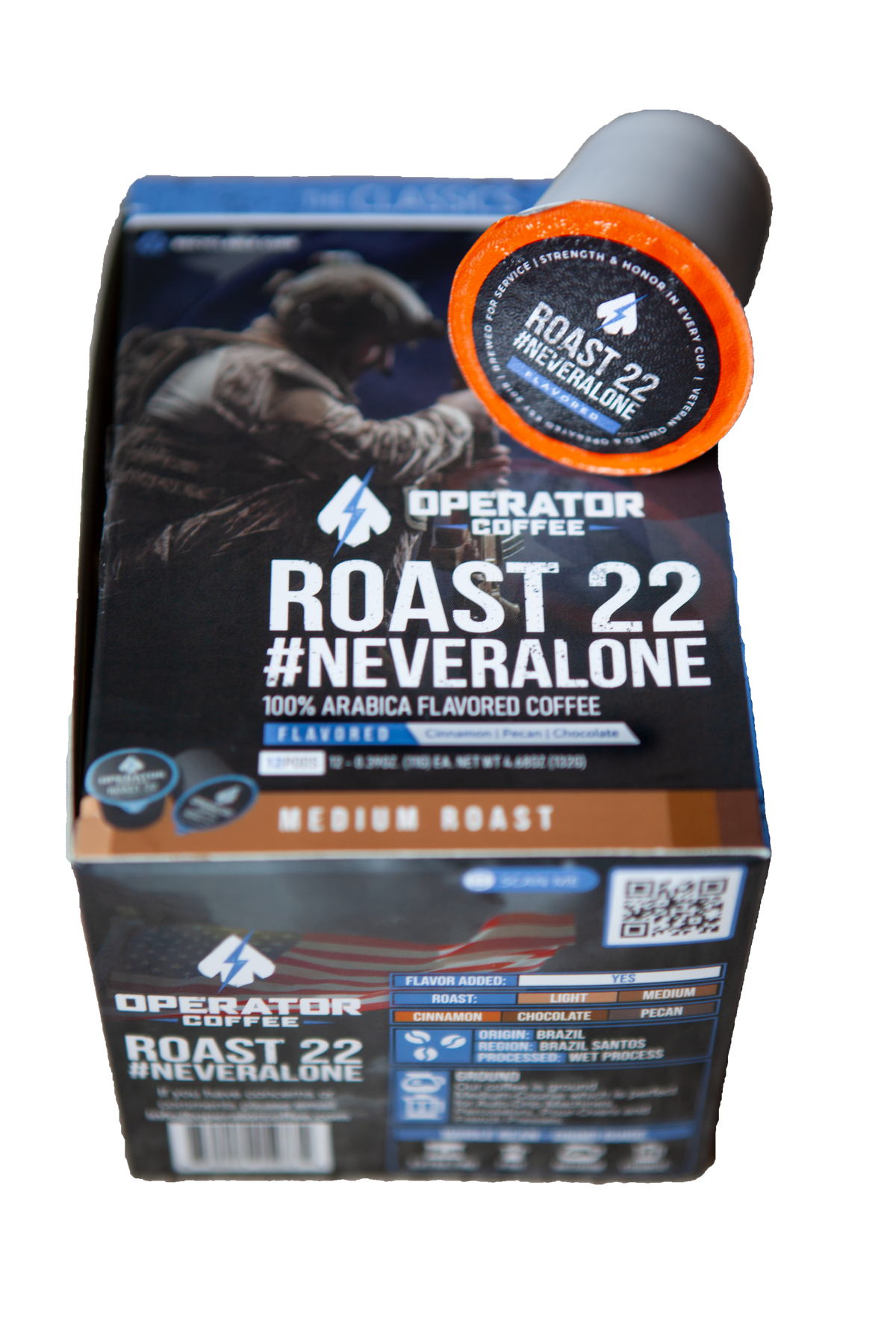 Roast 22 #NeverAlone medium roast K-Cup box alternate view — Operator Coffee