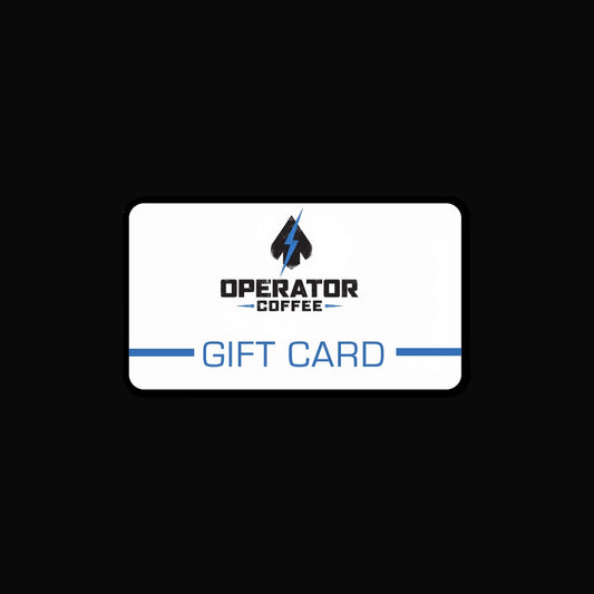 Operator Coffee digital gift card front view — Operator Coffee