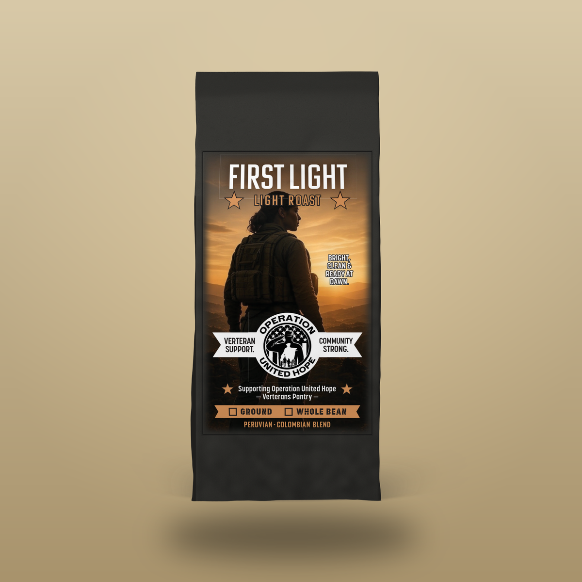 First Light light roast charcoal bag — Operation United Hope