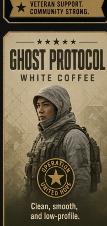 Ghost Protocol concept label - Operation United Hope fundraiser