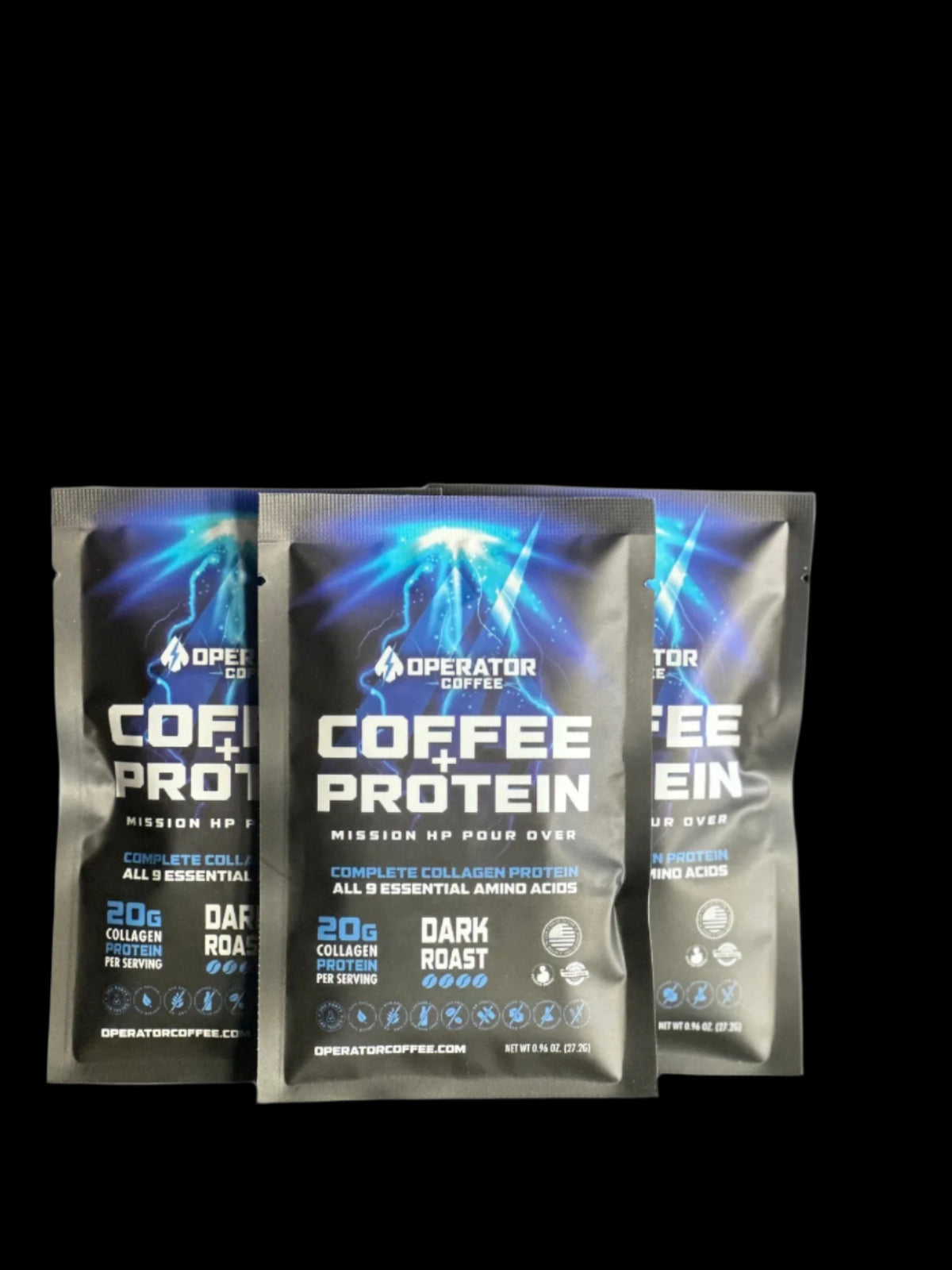 Mission HP dark roast Sumatran protein pour-over coffee 3-pack alternate view — Operator Coffee