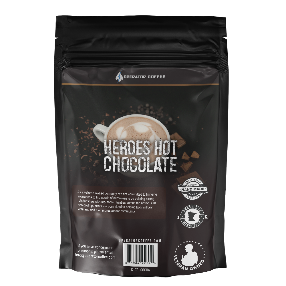 Heroes Hot Chocolate cocoa bag alternate view — Operator Coffee