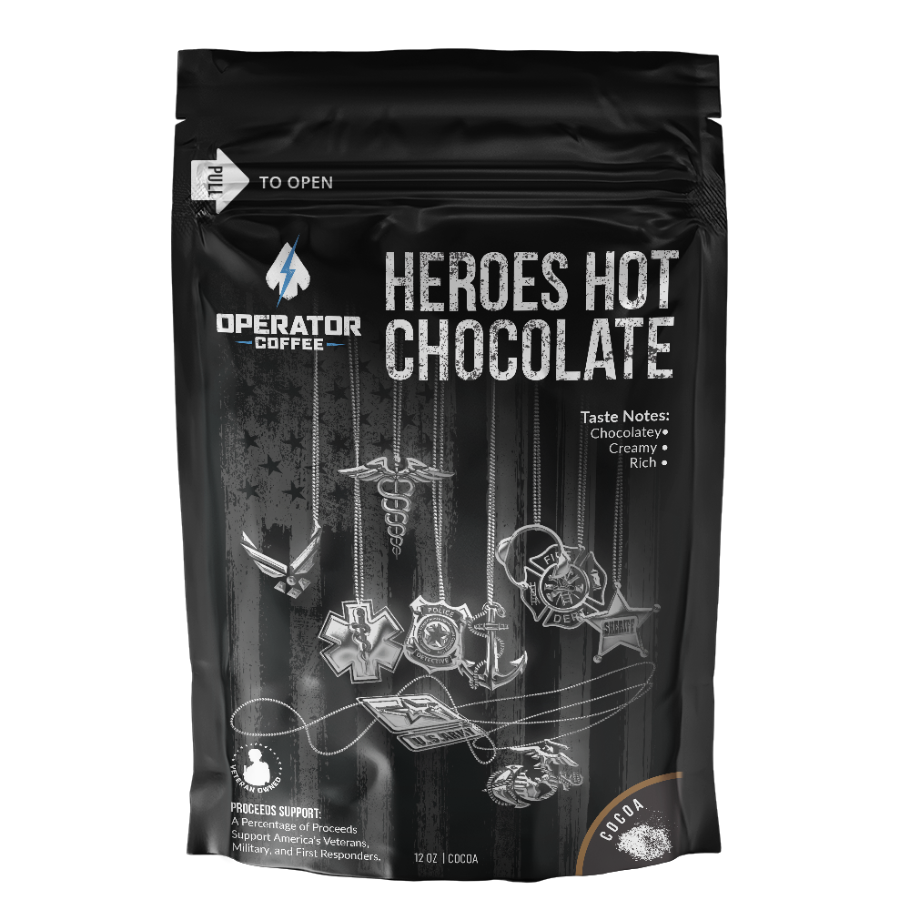 Heroes Hot Chocolate cocoa bag front view — Operator Coffee