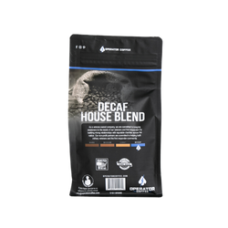back label decaf house blend operator coffee 