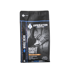 front label whole bean night shift operator coffee