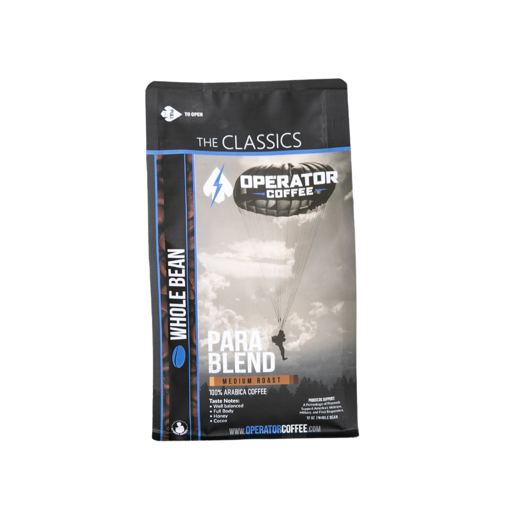 Para Blend medium roast coffee bag front view — Operator Coffee