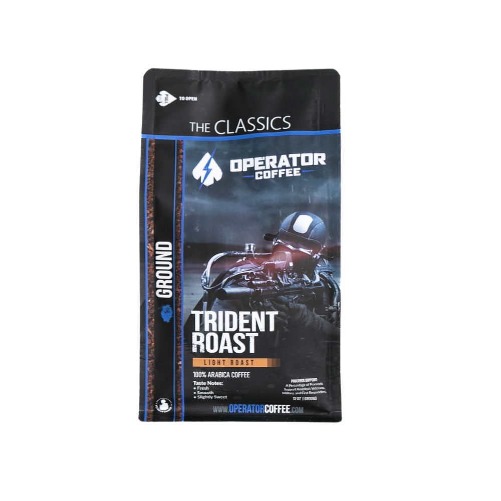 Trident Roast Costa Rican light roast coffee bag front view — Operator Coffee