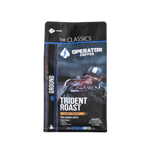 Trident Roast Costa Rican light roast coffee bag front view — Operator Coffee